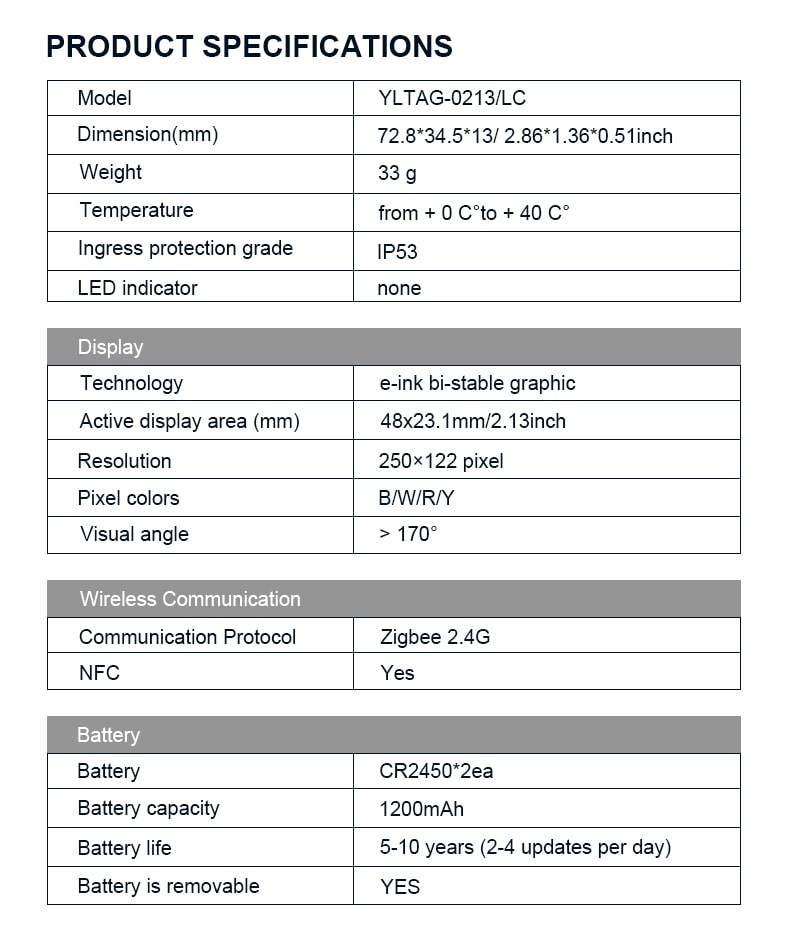 4 color electronic labels