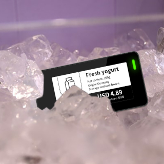 2,13 Zoll mehrsprachiges digitales Regaletikett für Gefrierschränke, wasserdicht