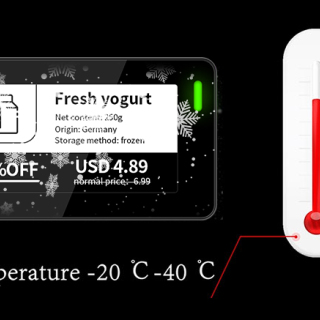 2,13 Zoll mehrsprachiges digitales Regaletikett für Gefrierschränke, wasserdicht